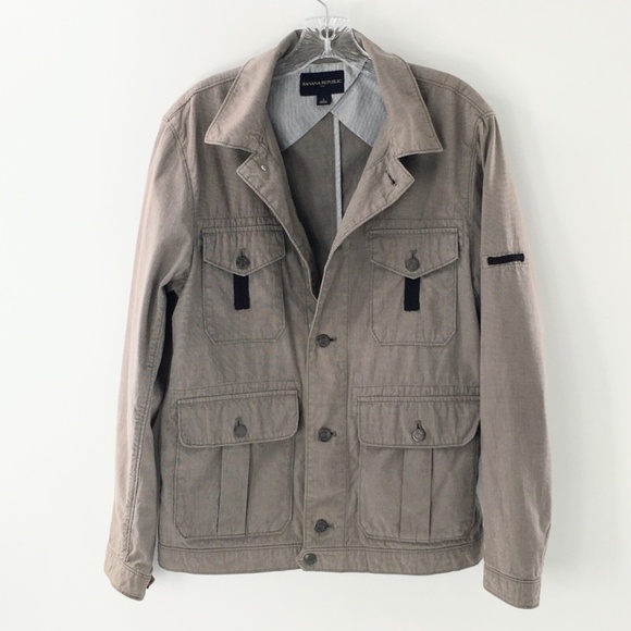 Banana Republic Women Utility Field Jacket Brown Cotton Unlined Lightweight Sz S - Picture 11 of 13